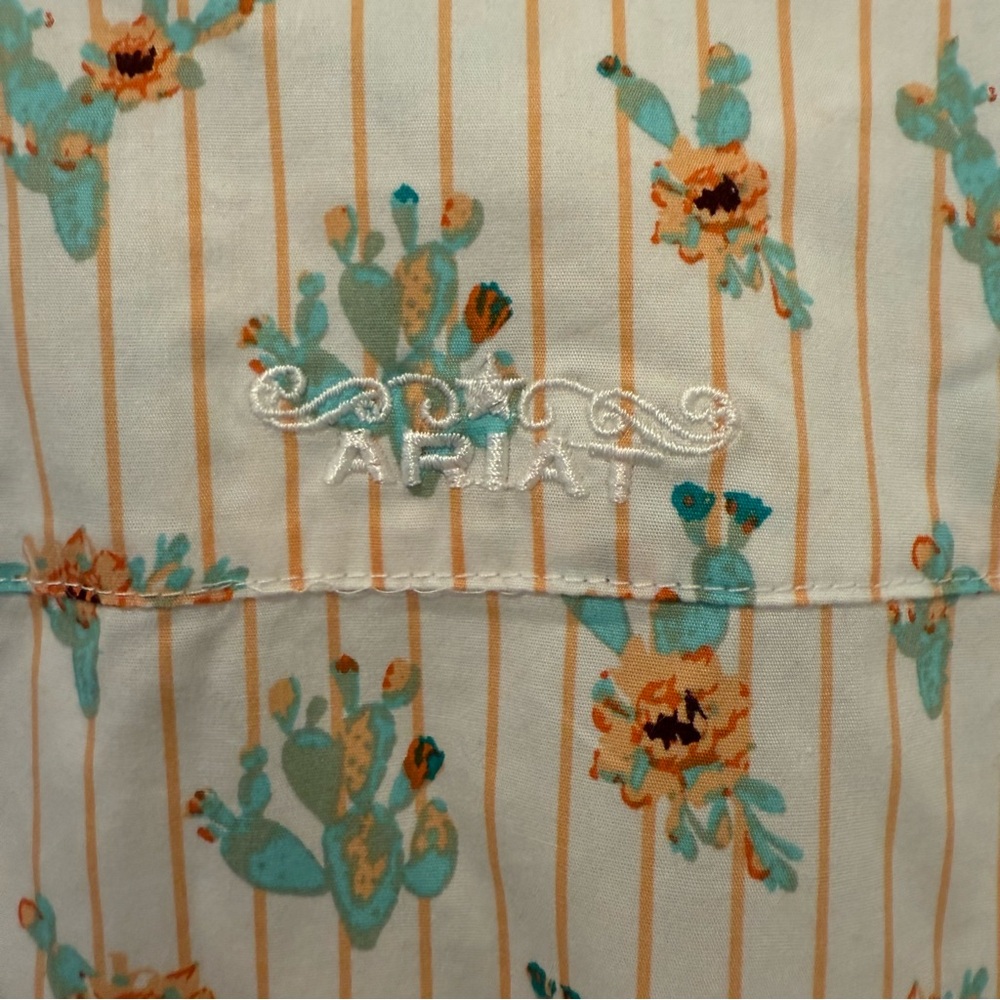 NWT. Ariat REAL Cactus Blossom Kirby Stretch Button Down Shirt L/S Fitted Sz XXL - Picture 11 of 13